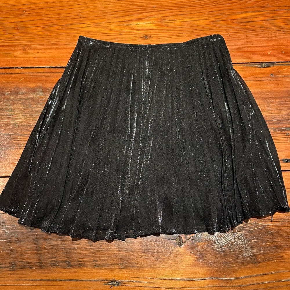 VINTAGE! XOXO Pleated Skirt, Black & Silver, Women's Med